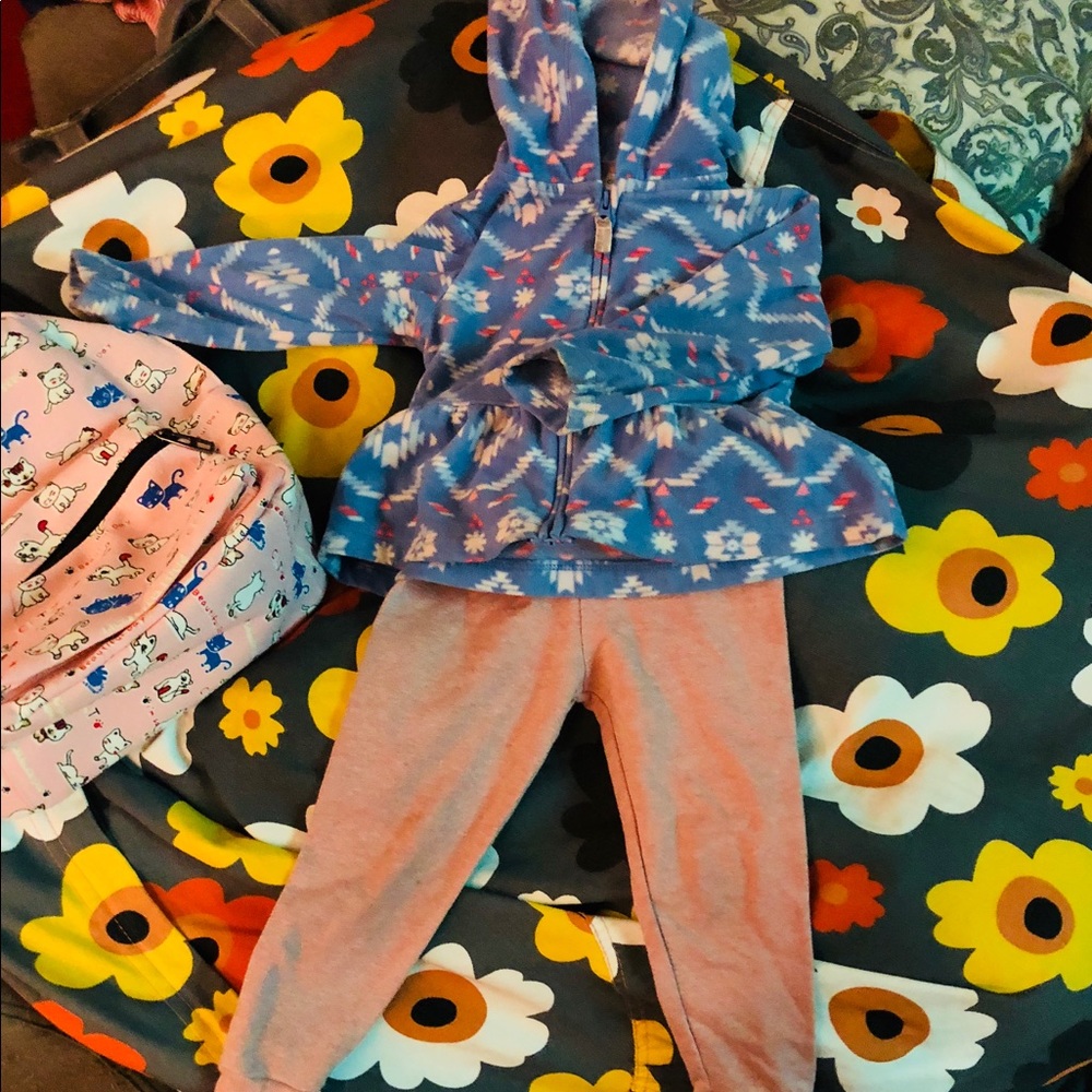 Adorable toddler fleece jacket and pants set